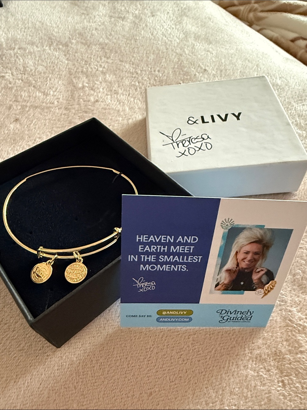 Gold Charm Bangle Bracelet with Double Coin Charms